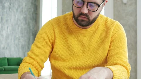 Designer draw sketches in the studio. Stock Footage 85669738