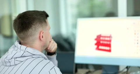 Designer drawing 3D model of building on computer for printing on printer Stock Footage 241901157