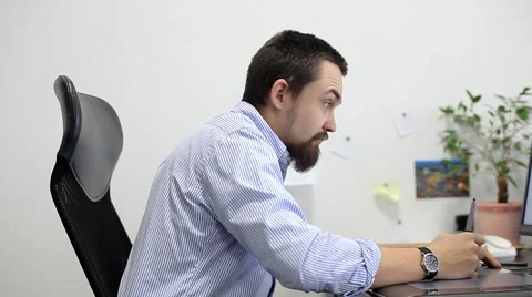 The Designer Draws on Graphic Tablet in the Offfice Stock Footage 47977752