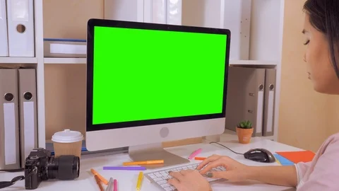 Designer entering data on pc Stock Footage 88336912
