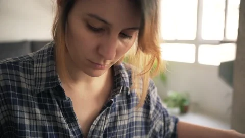 Designer forced to work remotely, unable  Stock Footage 130217679