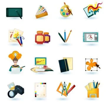 Designer Icons Set 스톡 일러스트