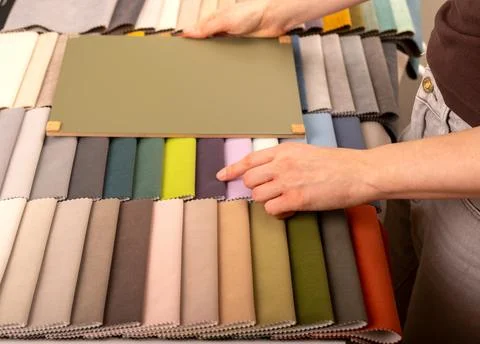 Designer interior textile material Stock Photos