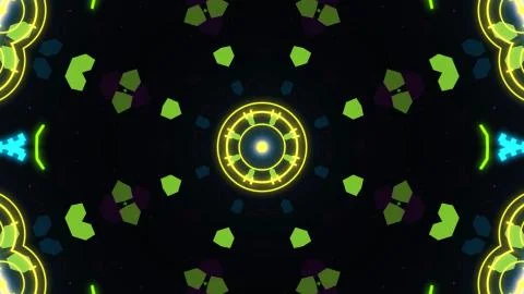 Designer kaleidoscope background with beautiful elements. New trends. Illustrazione stock