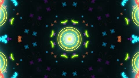 Designer kaleidoscope background with beautiful elements. New trends. Stockillustratie
