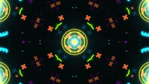Designer kaleidoscope background with beautiful elements. New trends. 스톡 일러스트