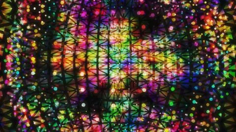 Designer kaleidoscope background with beautiful elements. New trends. イラスト素材