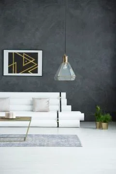 Designer lamp in loft interior Stock-Fotos