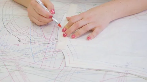 Designer Makes An Adjustments In the Drawing Stock Footage 77135148