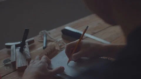 Designer makes a felt hat. Fedora hat Stock Footage 86484883