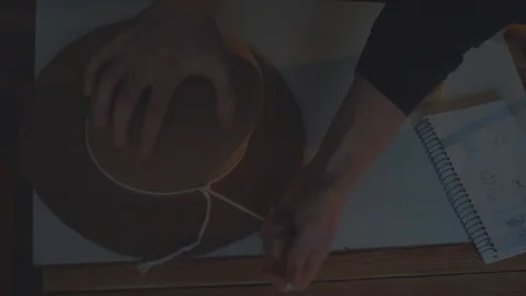 Designer makes a felt hat. Fedora hat Stock Footage 86485220