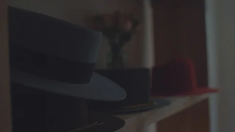 Designer makes a felt hat. Fedora hat Stock Footage 86485760
