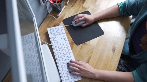 Designer makes model of the room, architect designs interior, working ih the Stock Footage 80692214