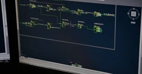 An designer making a construction plan in a construction program Stock Footage 45435334