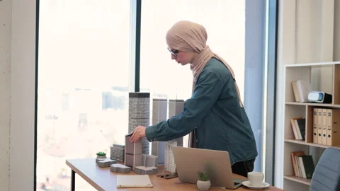 Designer making scale models in architecture office Stock Footage 238041028