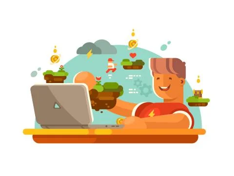 Designer models for game Stock Illustration