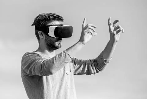 Designer or engineer. Designing 3d objects. Educational futuristic program Stock Photos