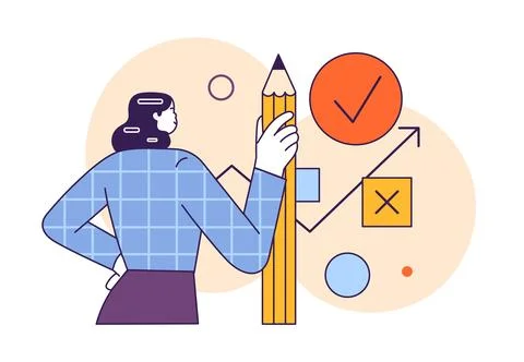 Designer or illustrator with a pencil Stock Illustration