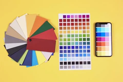Designer Pallets on Yellow Background Stock Photos