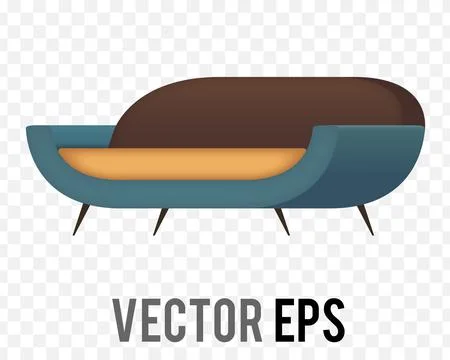 Designer parametric sofa for sitting room retro style home interior design Stock Illustration