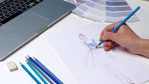 Pencil sketch of a girl with Fashion Dress. : r/draw