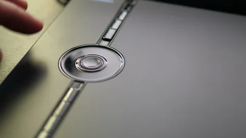 Designer POV using Scroll Touch on Graphic Tablet. Person Browsing Web. Closeup  Stock-Footage 118470876