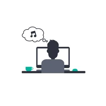 Designer programmer computer theme Stock Illustration