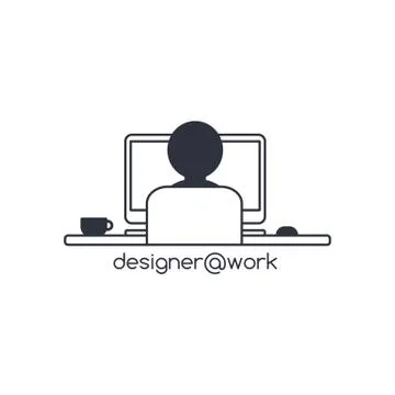 Designer programmer computer theme Stock-Illustration