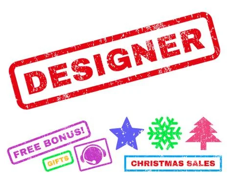 Designer Rubber Stamp Illustrazione stock