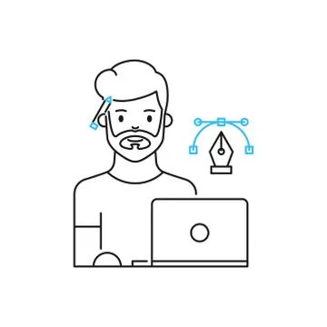 Designer simple outline vector illustration Stock Illustration