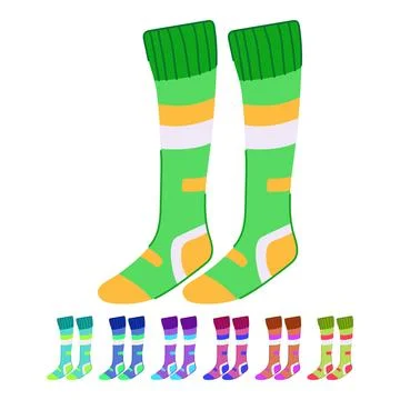 Designer socks soccer vector cartoon graphic Stock Illustration