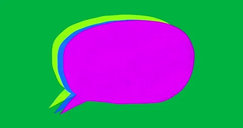 Designer stacking three colored speech bubbles on transparent background for Stock Footage 317669262