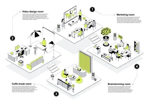 Designer Studio Isometric Concept イラスト素材
