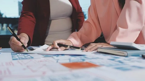 The designer team is designing the uxui system to make the uxui system work.. Stock Footage 290952917