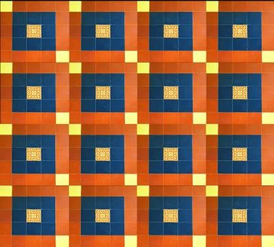 Designer tiles square with pattern paintings inside. moroccan tile design Stock Photos