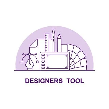 Designer tools creative UI concept icon Stock Illustration