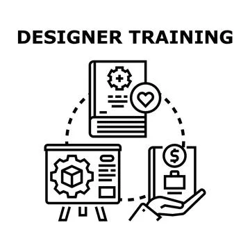 Designer training concept of creative professional education Stock Illustration