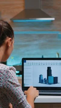 Designer using cad software to design a 3D concept of buildings Stock Photos