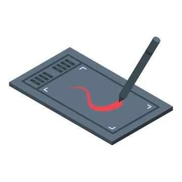 Designer using drawing tablet creating digital illustration Illustrazione stock