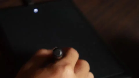 Designer using graphic tablet Stock Footage 302612499