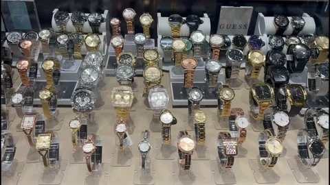 Designer Watches in Store Stock Footage 239758196