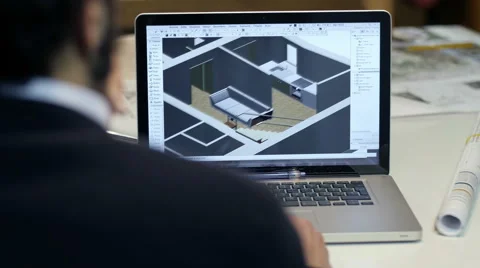 Designer at work with a 3D cad softwere Stock Footage 49776052