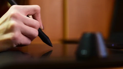 Designer work on graphic tablet Stock Footage 100187866