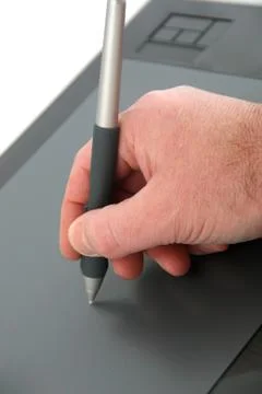 Designer work on graphic tablet Stock Photos