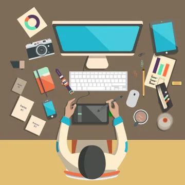 Designer at work Stock Illustration