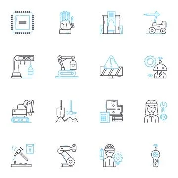 Designer work linear icons set. Typography, Color theory, Branding, Creativity 스톡 일러스트