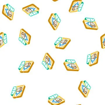 Designer worker glyph icon seamless pattern color Stock Illustration
