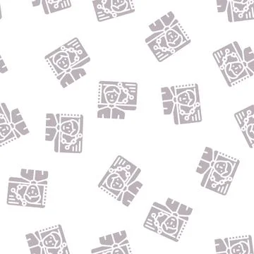 Designer worker glyph vector seamless pattern black 스톡 일러스트