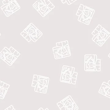 Designer worker line vector seamless pattern flat Stock Illustration