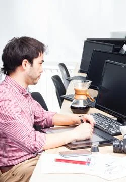 Designer in the workflow Stock Photos